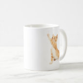 Orange Kitten - Niedliche Orange cat Raising Paw Kaffeetasse (VorderseiteRechts)