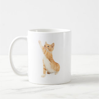Orange Kitten - Niedliche Orange cat Raising Paw Kaffeetasse