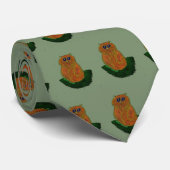 Orange Kitten on Sage Krawatte (Gerollt)