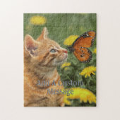 Orange Kitten Orange Schmetterling Puzzle (Vertikal)