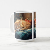 ORANGE KITTEN SCHLAFEN UNTER CHRISTMAS TREE KAFFEETASSE (Vorderseite Links)