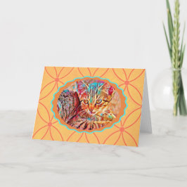 Orange Kitten Vintage Stilkarte Karte