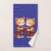 Orange Kitties Reading Burns Night Badhandtuch Set (Handtuch)