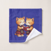 Orange Kitties Reading Burns Night Badhandtuch Set (Waschlappen)