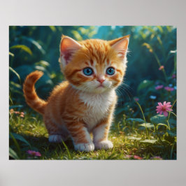 *~* Orange Kitty AP68 5:4 Fluffy Feline Kitten Poster