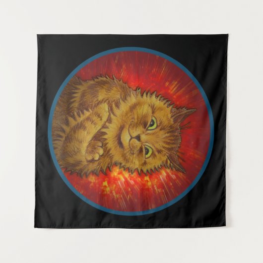 ORANGE KITTY CAT BUDDDY WANDTEPPICH (Vorderseite (Horizontal))