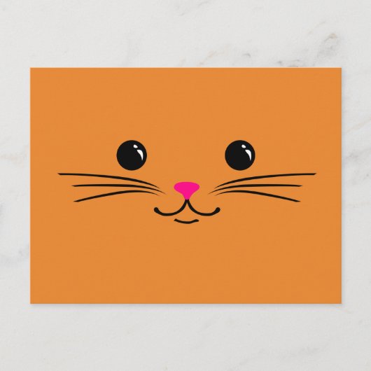 Orange Kitty Cat Süße Tier Design Postkarte (Vorderseite)