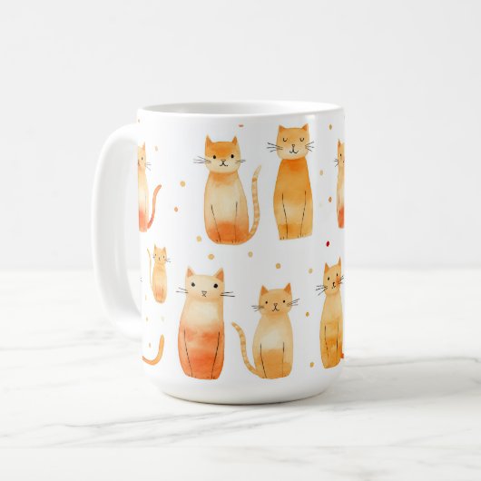 Orange Kitty Cats Kaffeetasse (Vorderseite Links)