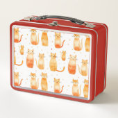 Orange Kitty Cats Metall Brotdose (Vorderseite)