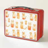 Orange Kitty Cats Metall Brotdose (Rückseite)