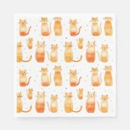 Orange Kitty Cats Serviette