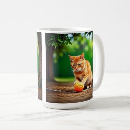 Orange Kitty Kaffeetasse (VorderseiteRechts)