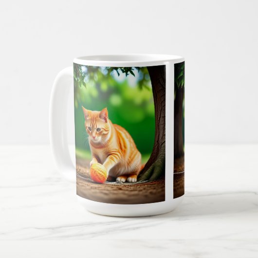 Orange Kitty Kaffeetasse (Vorderseite Links)