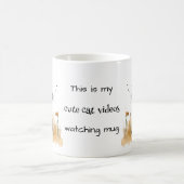 Orange Kitty my Niedlich Cat Videos sehen Kaffeetasse (Mittel)