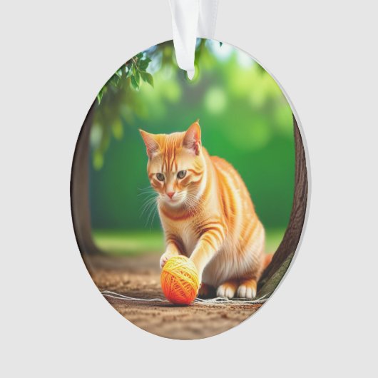 Orange Kitty Ornament (Vorderseite)