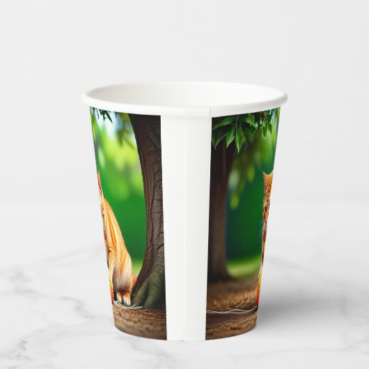 Orange Kitty Pappbecher (Rechts)