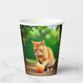 Orange Kitty Pappbecher (Vorderseite)