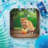 Orange Kitty Pappteller (Party)