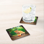 Orange Kitty Rechteckiger Pappuntersetzer (Vor Ort)