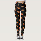 Orange Kitty rennt mit einem Herz ab Leggings (Vorderseite)