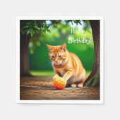 Orange Kitty Serviette (Vorderseite)