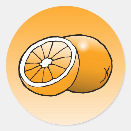 Orange - Klassischer runder Aufkleber (Vorderseite)