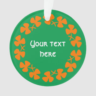 Orange Kleeblätter Border Add Text Ornament