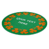 Orange Kleeblätter Border Add Text Schneidebrett (Ecke)