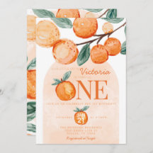 Orange Kleine Süsse, die 1. Geburtstag Party macht