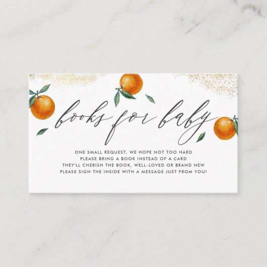 Orange kleine Süsse Script Books für Baby Begleitkarte (Vorderseite)