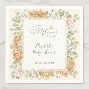 Orange Kleine Wildblumen-Baby-Party Servietten