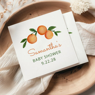 Orange Kleiner Schatz Citrus-Baby-Party Serviette