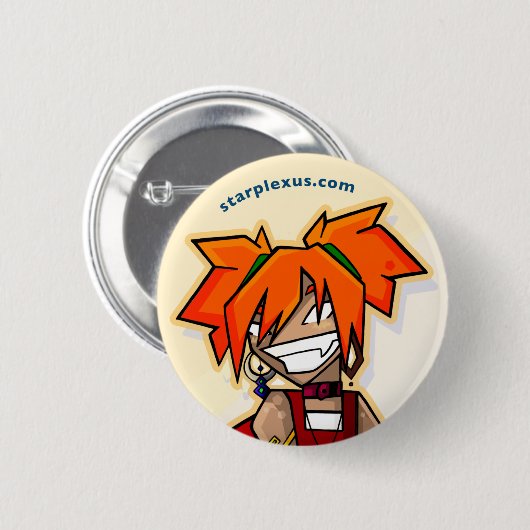 orange Knopf Button (Vorne & Hinten)