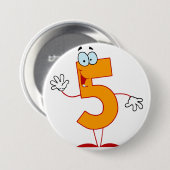 Orange Knopf der Nr.-5 Button (Vorne & Hinten)