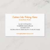 Orange Koch Lady Boss Baker Cake Decorator Visitenkarte (Rückseite)