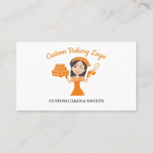Orange Koch Lady Boss Baker Cake Decorator Visitenkarte