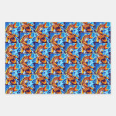 Orange Koi Blauer Geschenkpapier Set (Vorderseite 2)