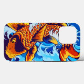 Orange Koi Fish Blue Case-Mate iPhone Hülle (Rückseite (Horizontal))