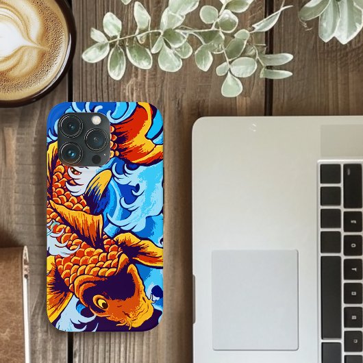 Orange Koi Fish Blue Case-Mate iPhone Hülle