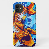 Orange Koi Fish Blue Case-Mate iPhone Hülle (Rückseite)