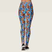 Orange Koi Fish Blue Leggings (Rückseite)