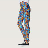 Orange Koi Fish Blue Leggings (Links)