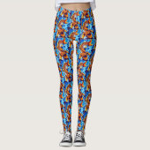 Orange Koi Fish Blue Leggings (Vorderseite)