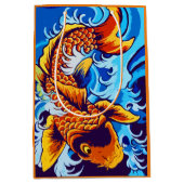 Orange Koi Fish Blue Mittlere Geschenktüte (Vorderseite)