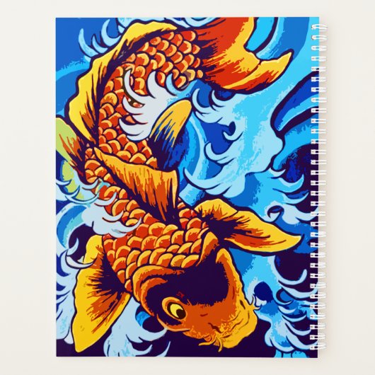 Orange Koi Fish Blue Planer (Rückseite)