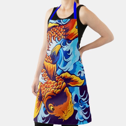 Orange Koi Fish Blue Schürze (InSitu)