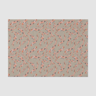 Orange Koi Fish Taupe Muster Seidenpapier