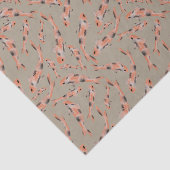 Orange Koi Fish Taupe Muster Seidenpapier (Ausschnitt)