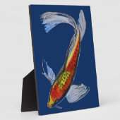 Orange Koi Japanischer Aquarellkarpfen Fotoplatte (Seite)