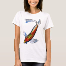 Orange Koi Japanischer Aquarellkarpfen T-Shirt